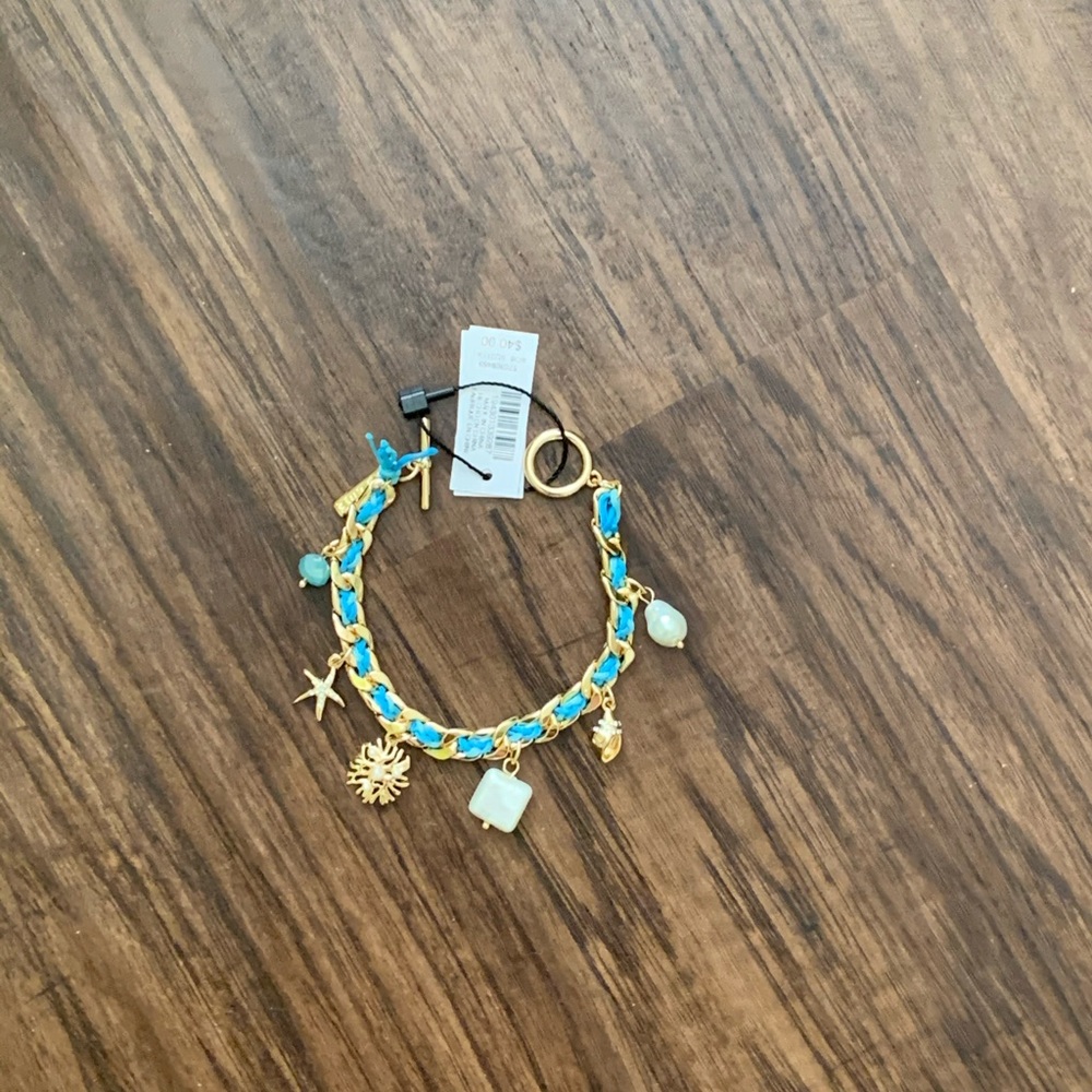 WHBM woven turquoisec color charm bracelet